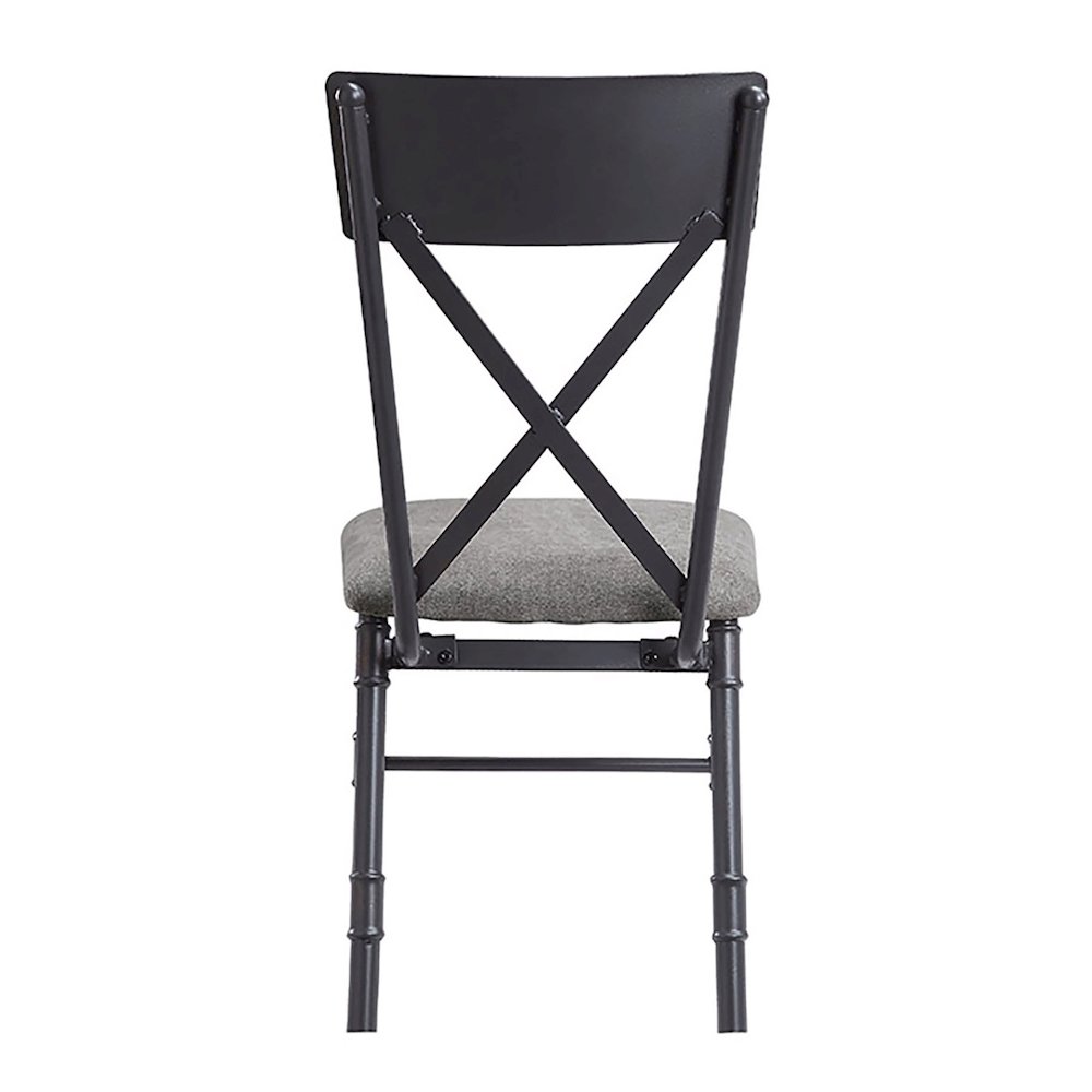 Grey and Sandy Black Side Chair with X-Shape Back (Set of 2). Picture 4