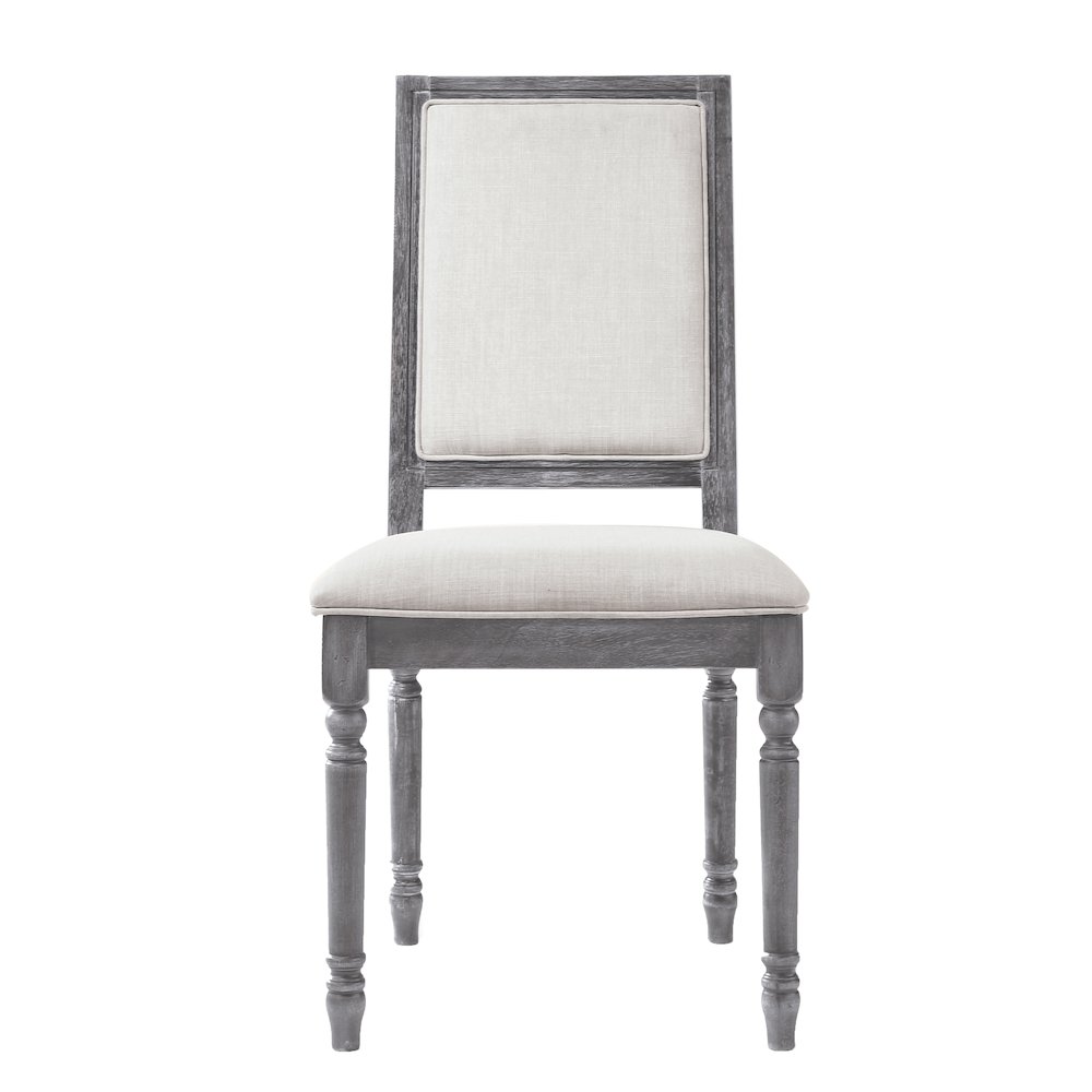 Cream and Weathered Grey Open Back Side Chairs (Set of 2). Picture 2
