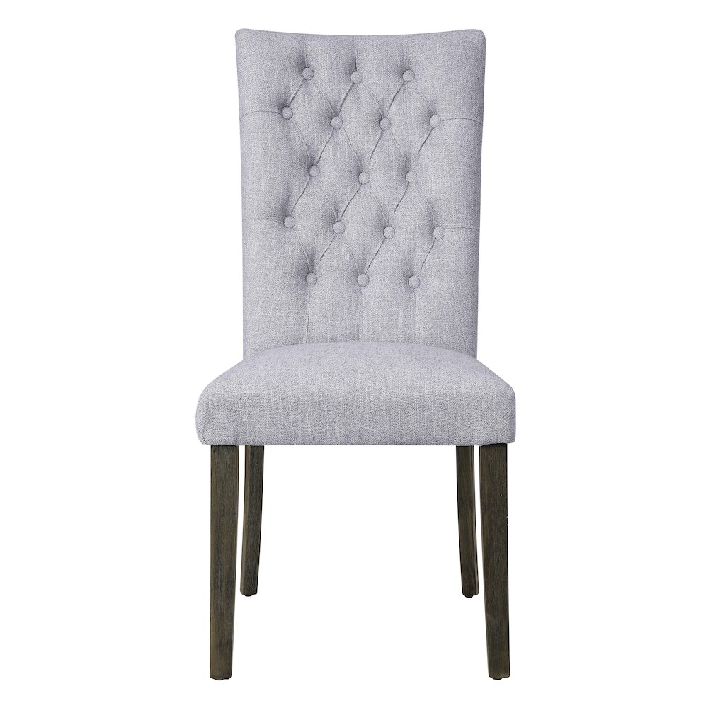 Grey and Grey Oak Side Chair with Button Tufted (Set of 2). Picture 2