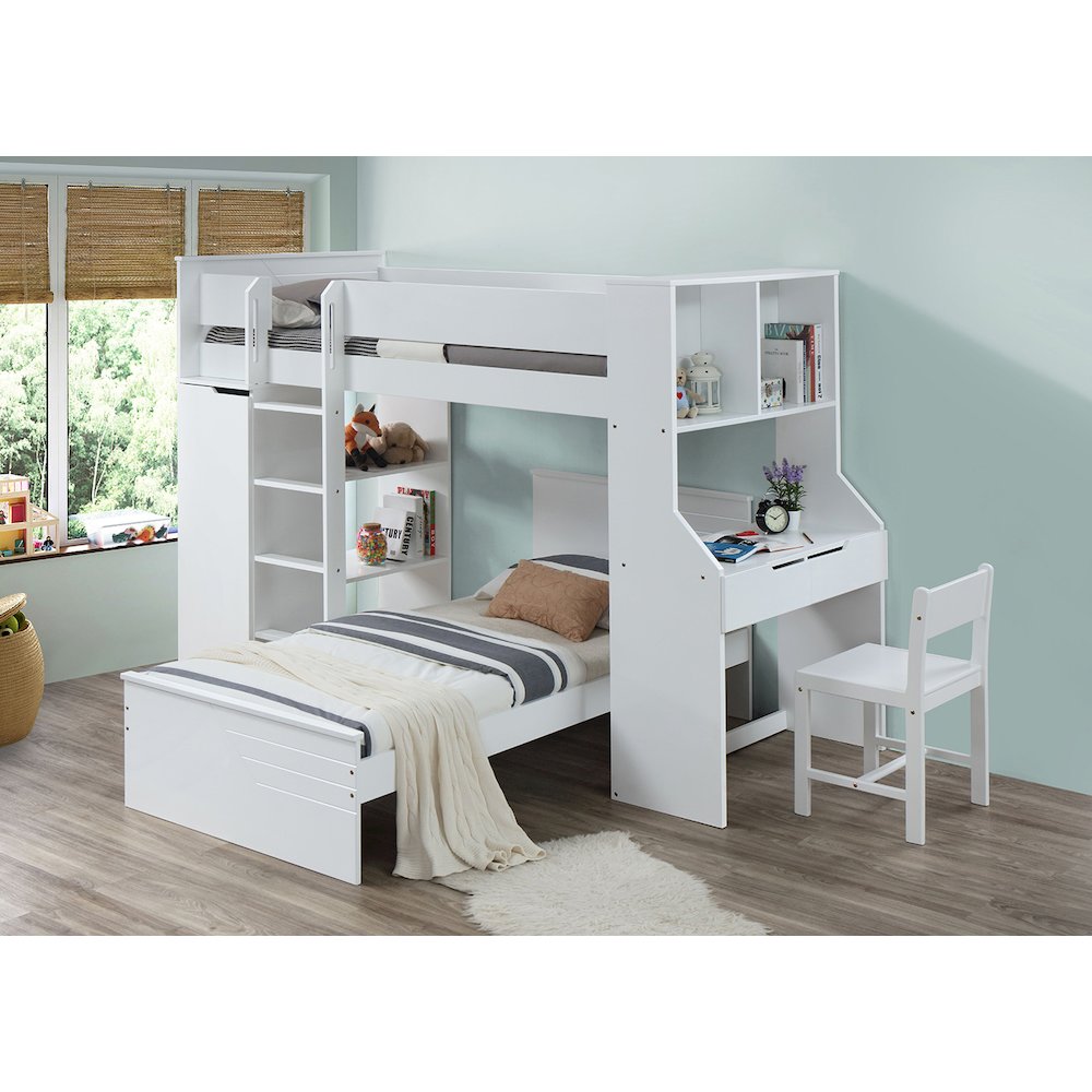 White Twin Bed with Low Profile Footboard. Picture 4