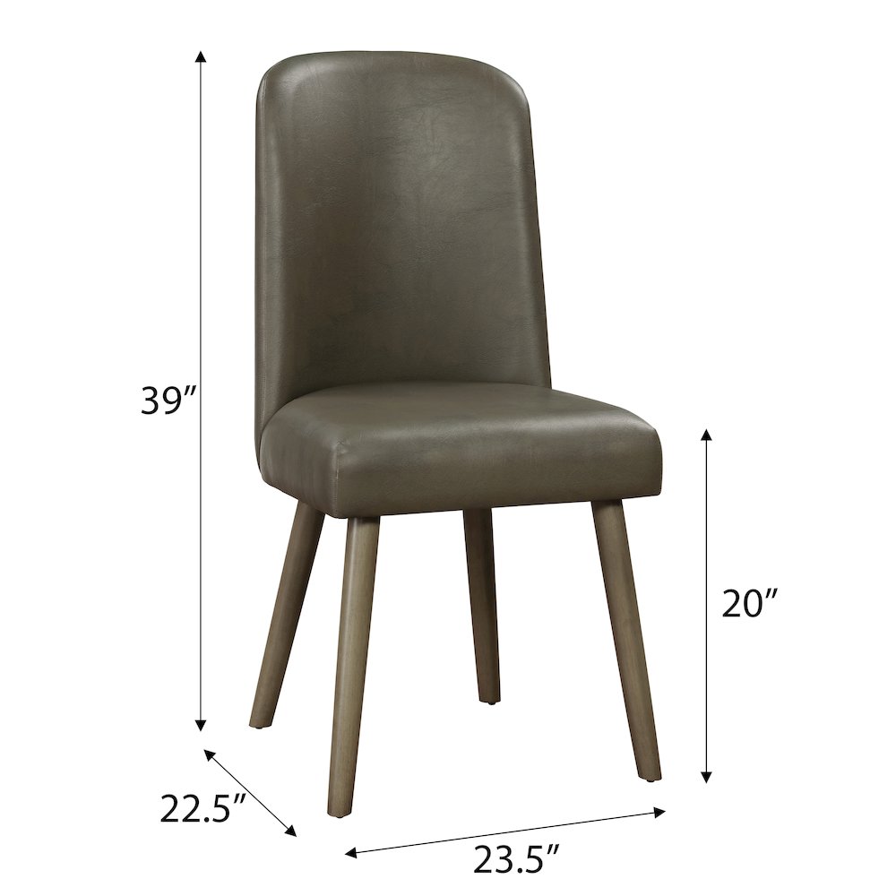 Grey and Grey Oak Upholstered Back Side Chairs (Set of 2). Picture 5