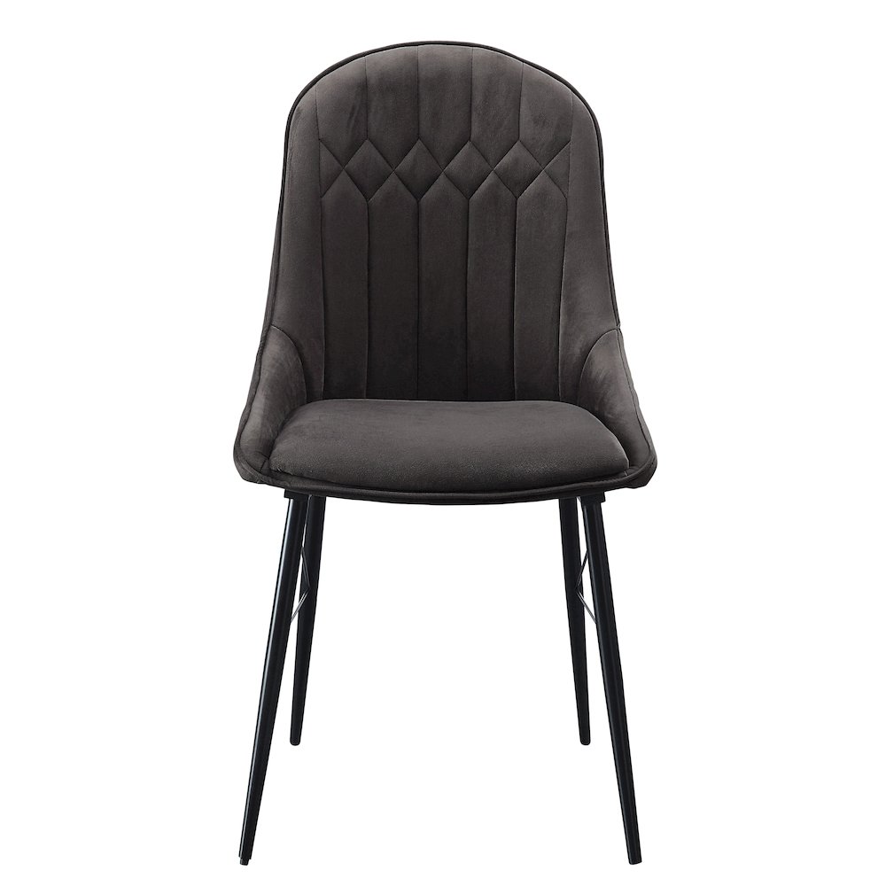 Grey and Black Tufted Back Dining Chairs (Set of 2). Picture 2