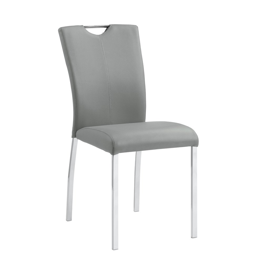 Grey and Chrome Tight Back Side Chairs ( Set of 2). Picture 1