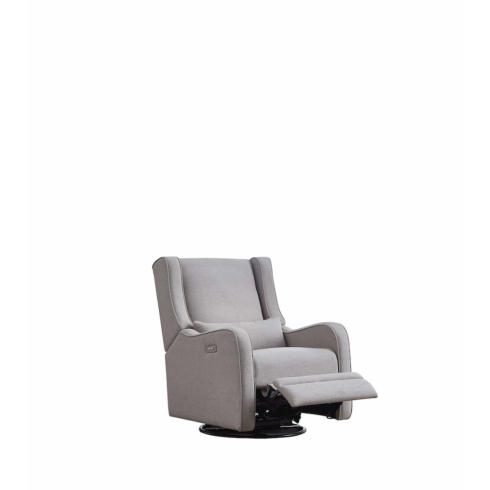 Westwood Design Elsa Fabric Power Swivel Glider and Recliner in Pearl River Gray. Picture 3