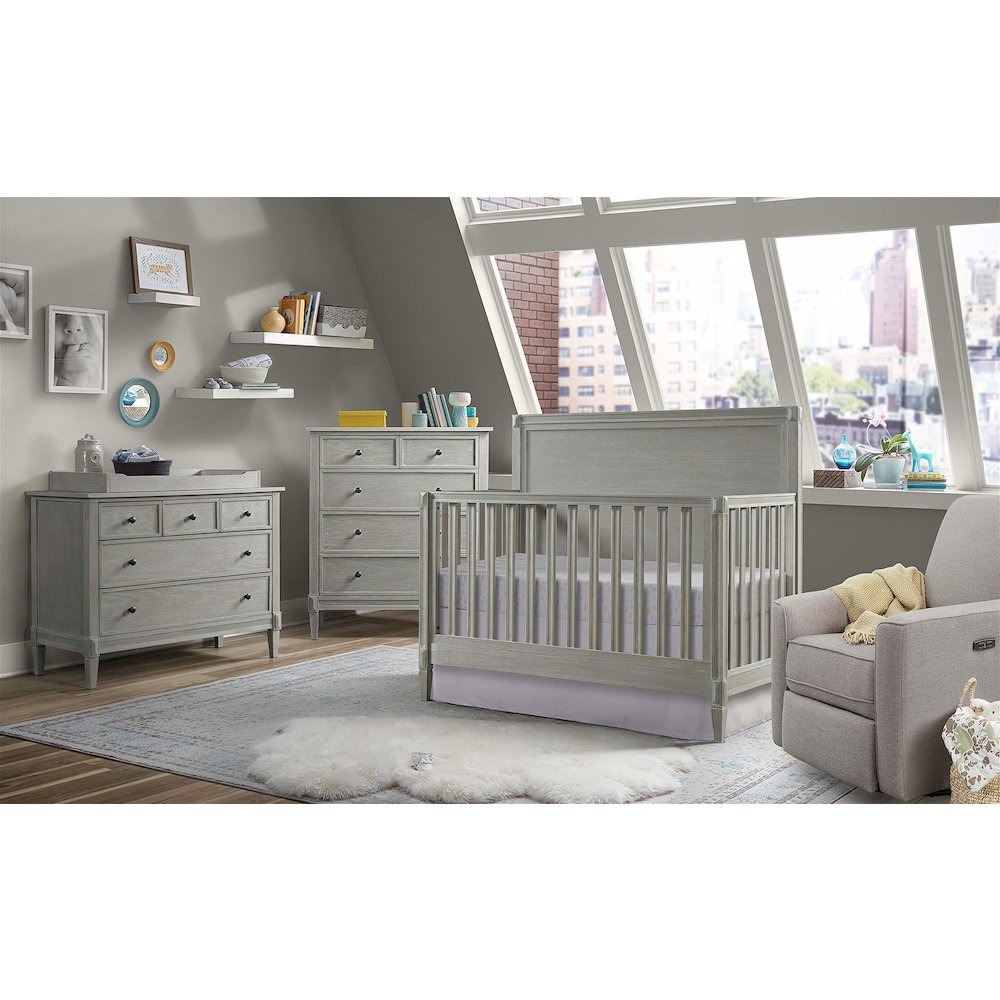 Westwood Design Vivian 2-Drawer Modern Wood Nightstand in Dawn Gray. Picture 2