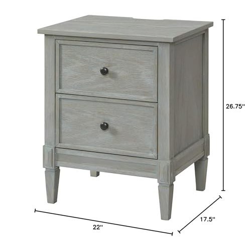 Westwood Design Vivian 2-Drawer Modern Wood Nightstand in Dawn Gray. Picture 3