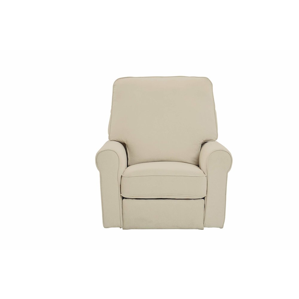 Westwood Design Savannah Wood Fabric Power-USB Glider Recliner in Ivory. Picture 1