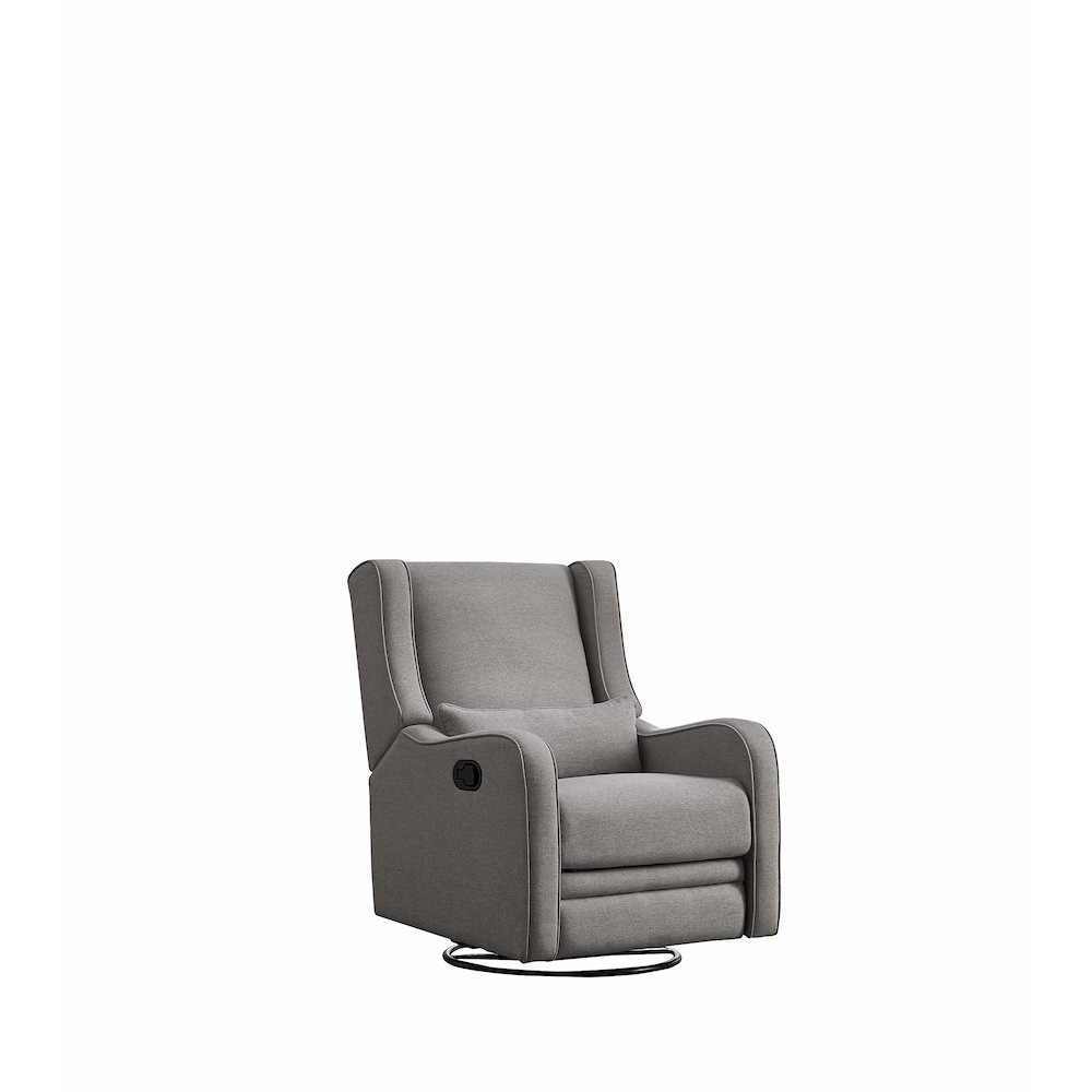 Westwood Design Elsa Fabric Manual Swivel Glider and Recliner in Harbor Gray. Picture 1