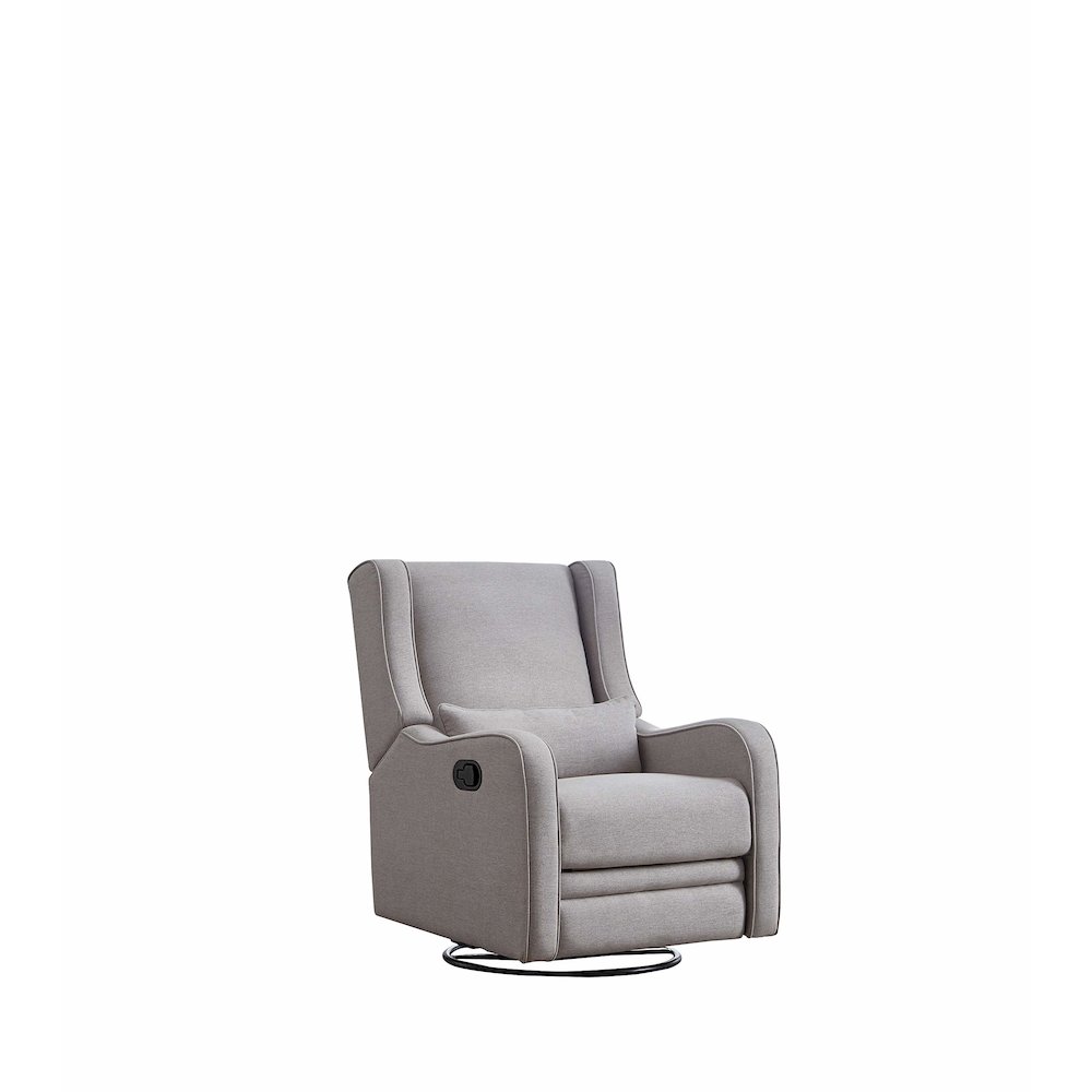 Westwood Design Elsa Fabric Manual Swivel Glider and Recliner in Gray. Picture 1