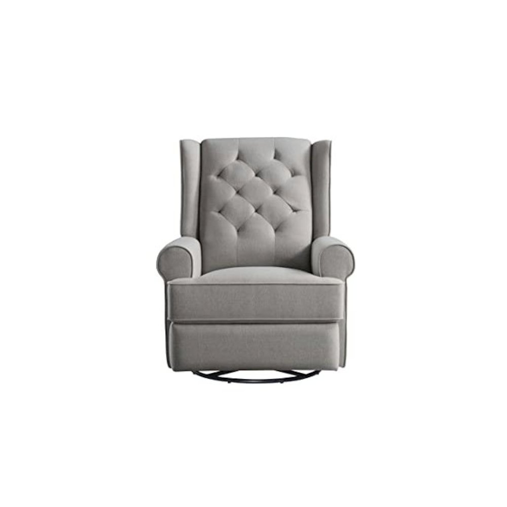 Westwood Design Amelia Traditional Fabric USB Glider and Recliner in Charcoal. Picture 5
