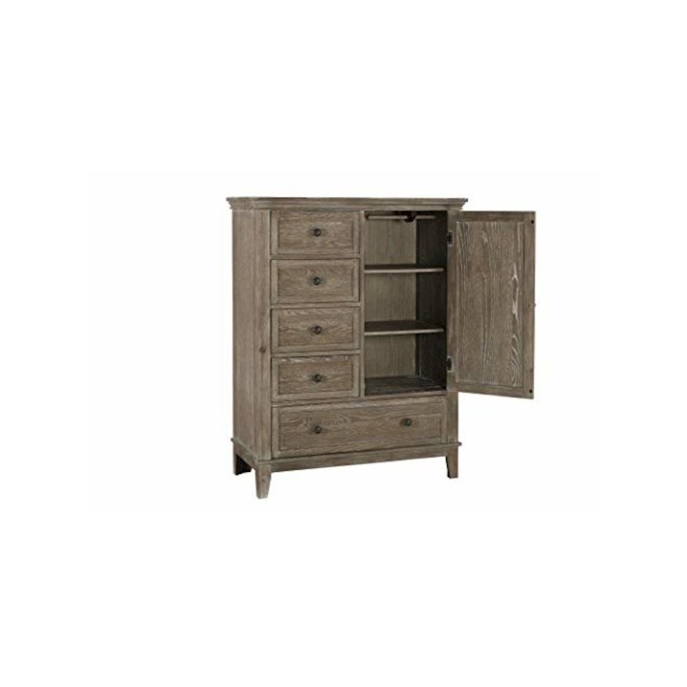 Westwood Design Leland Traditional Wood Chifferobe in Sandwash Gray. Picture 4