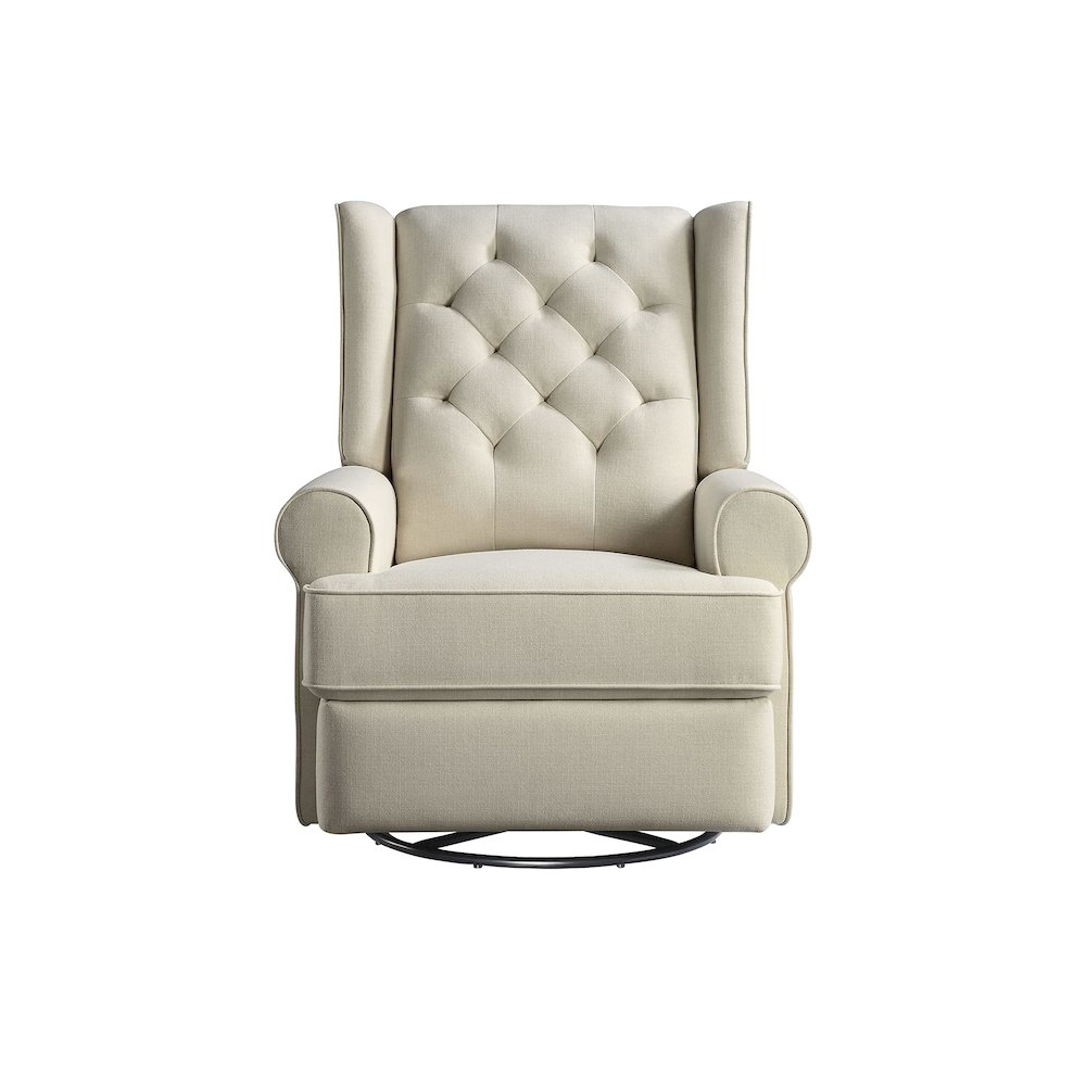 Westwood Design Amelia Traditional Fabric USB Glider and Recliner in Natural. Picture 1