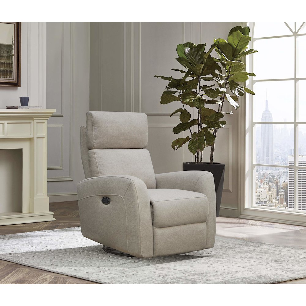 Westwood Design Jordan Fabric Triple Power Swivel Glider and Recliner in Camel. Picture 2