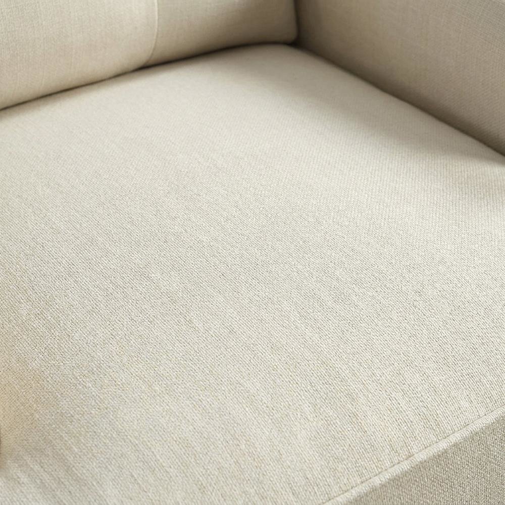 Fabric Glider Recliner Nursery Rocking Chair with USB Port, Traditional, Natural. Picture 6