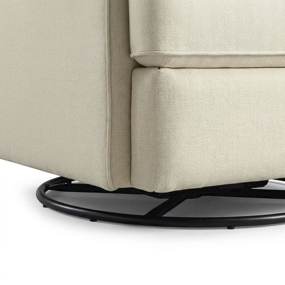 Fabric Glider Recliner Nursery Rocking Chair with USB Port, Traditional, Natural. Picture 7