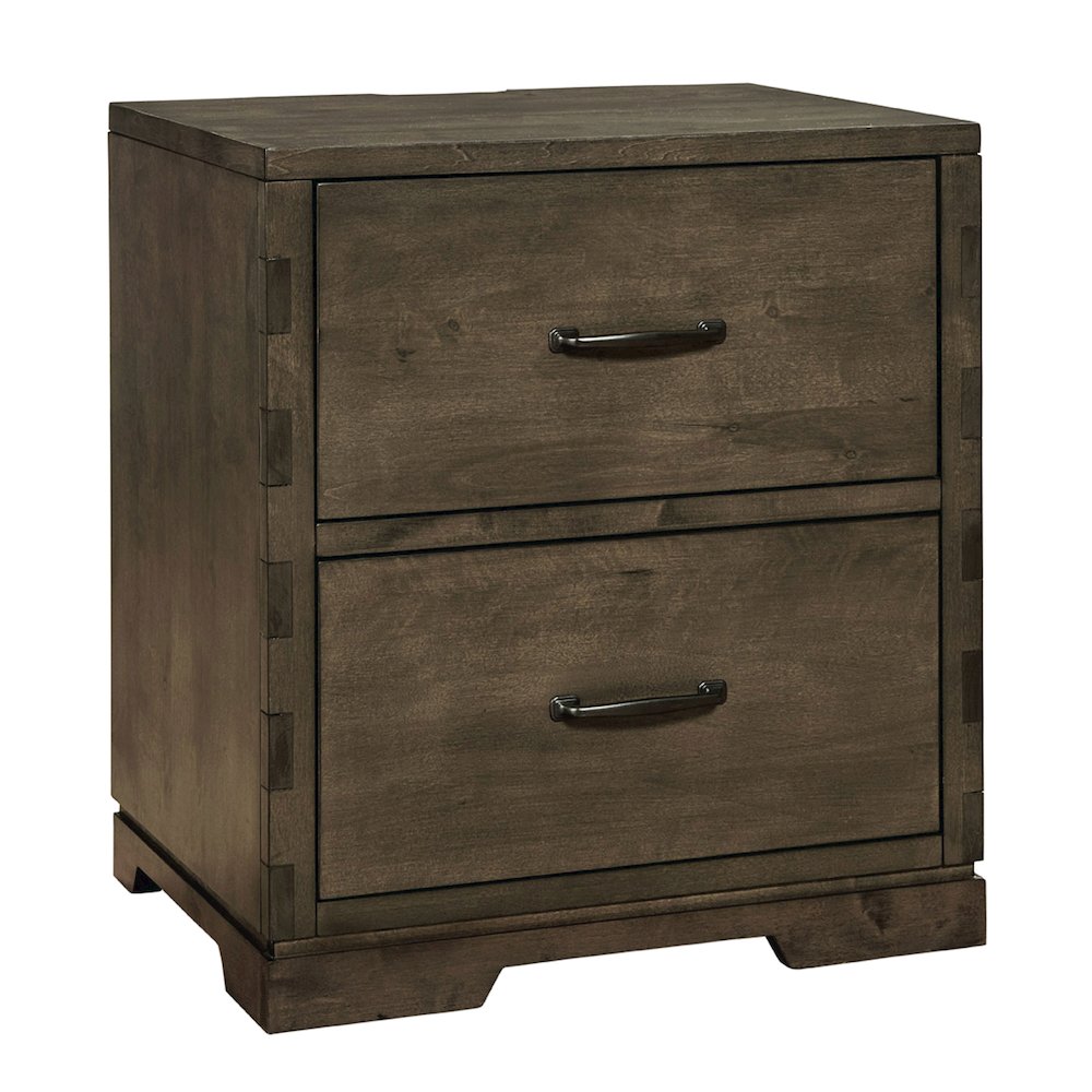 Westwood Design Dovetail 2-Drawer Contemporary Wood Nightstand in Graphite Gray. Picture 1