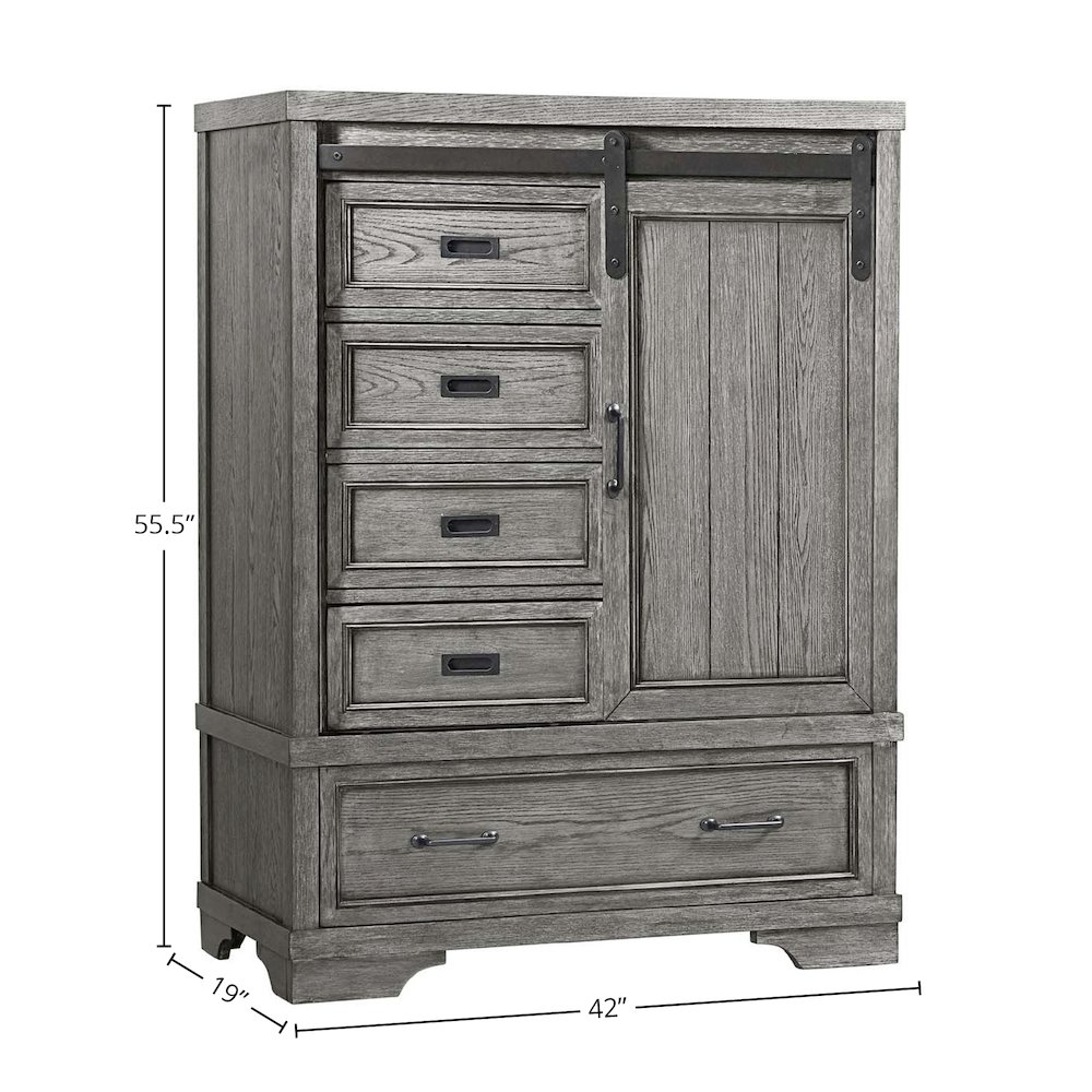 Foundry Wood Chifferobe, Brushed Pewter. Picture 2