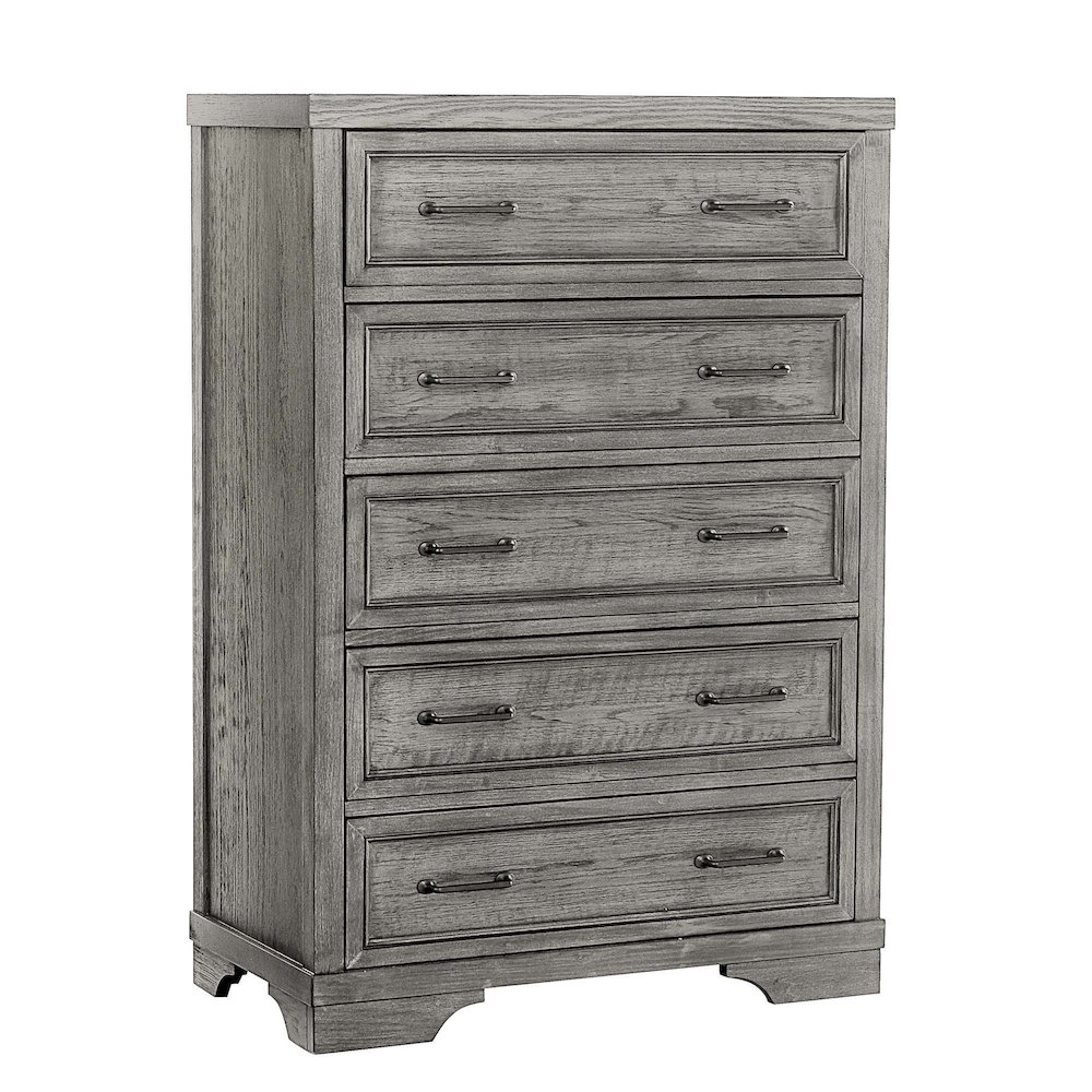 Foundry 5-Drawer Chest, Brushed Pewter. Picture 1