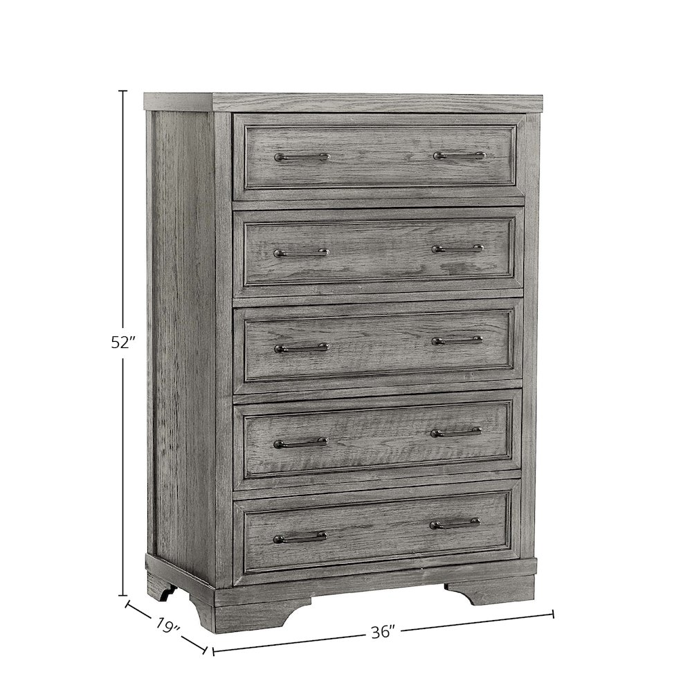 Foundry 5-Drawer Chest, Brushed Pewter. Picture 2
