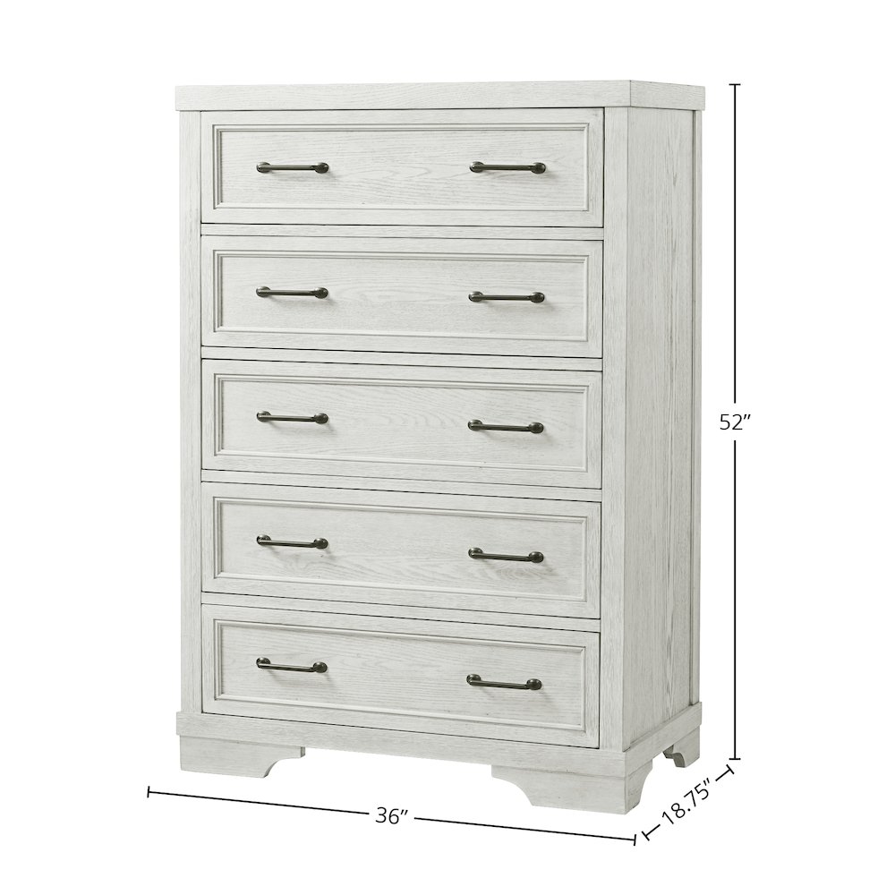 Foundry 5-Drawer Chest, White Dove. Picture 3