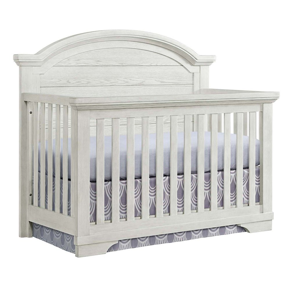 Westwood Design Foundry Wood Arch Top Convertible Crib in White Dove. Picture 1