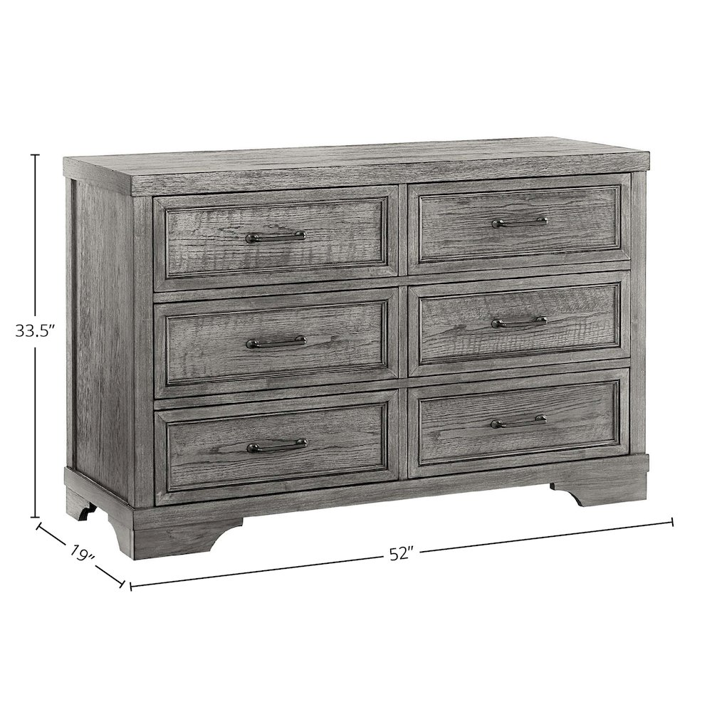 Foundry 6-Drawer Wood Dresser, Brushed Pewter. Picture 2