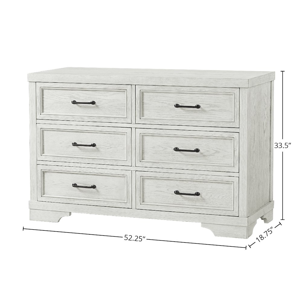 Foundry 6-Drawer Wood Dresser, White Dove. Picture 3
