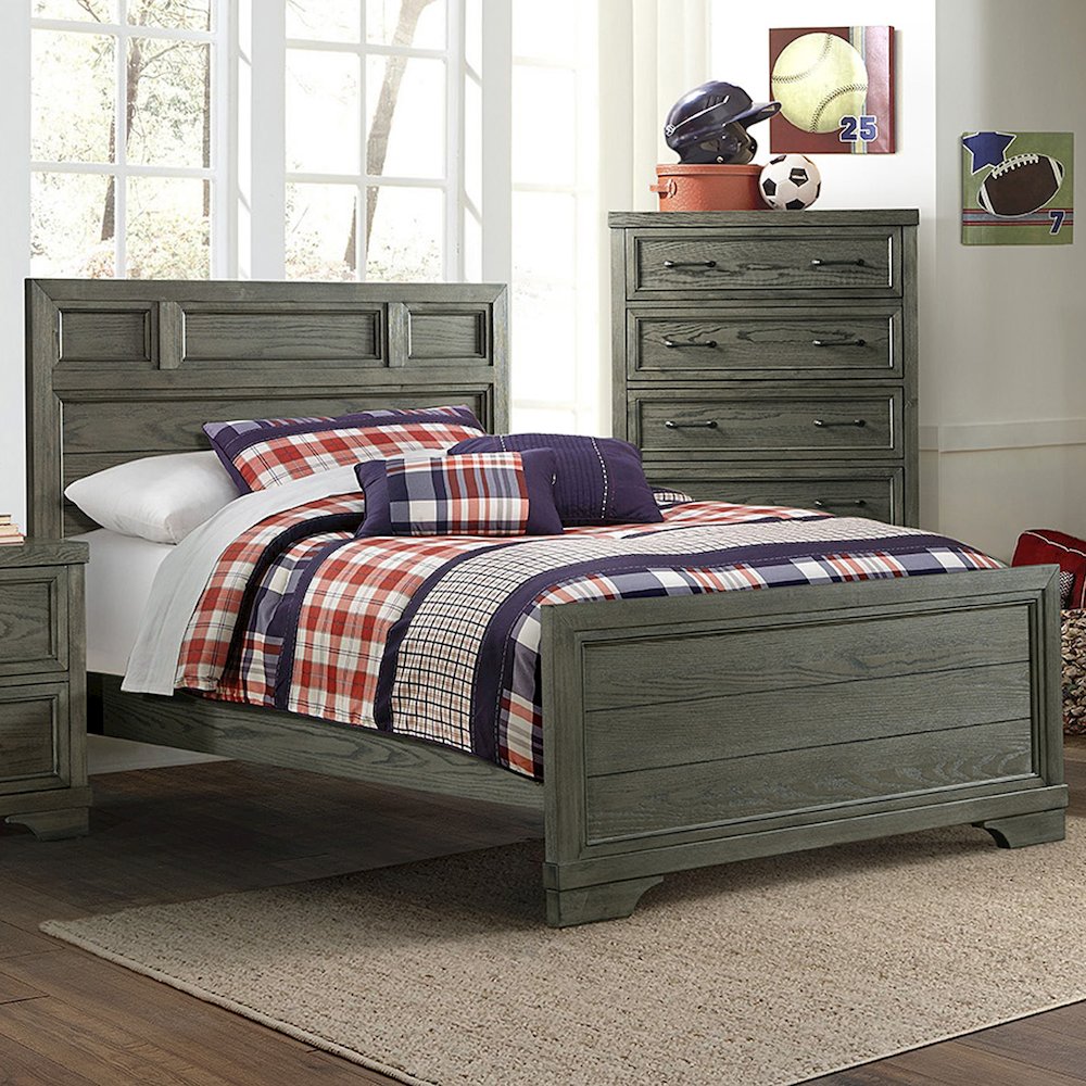 Westwood Design Foundry Traditional Wood Complete Full Bed in Brushed Pewter. Picture 2