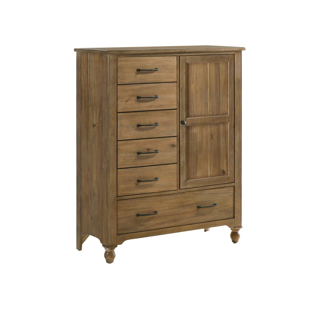 Westwood Design Highland Farmhouse Wood Chifferobe in Sand Dune Brown Finish. Picture 1