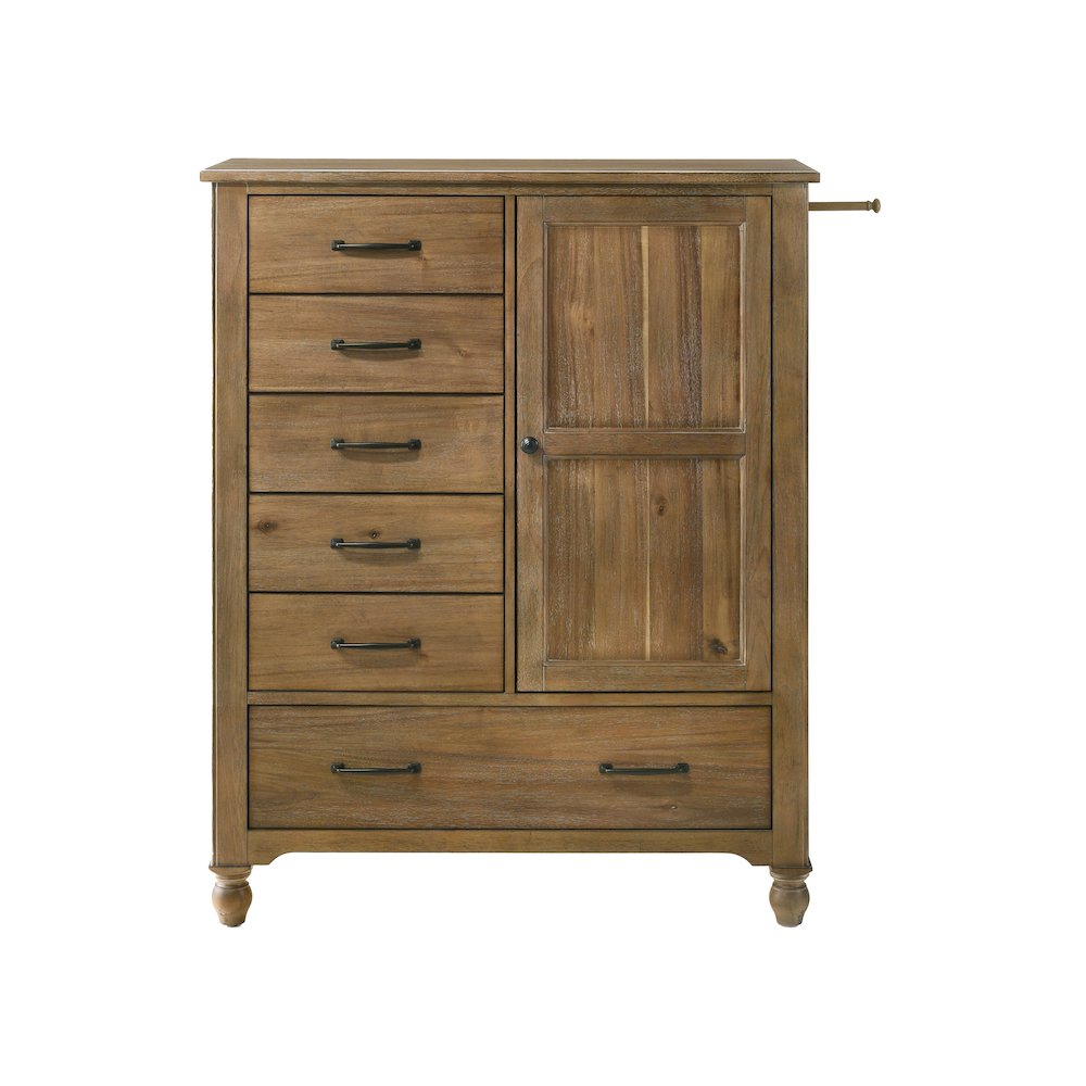 Westwood Design Highland Farmhouse Wood Chifferobe in Sand Dune Brown Finish. Picture 2