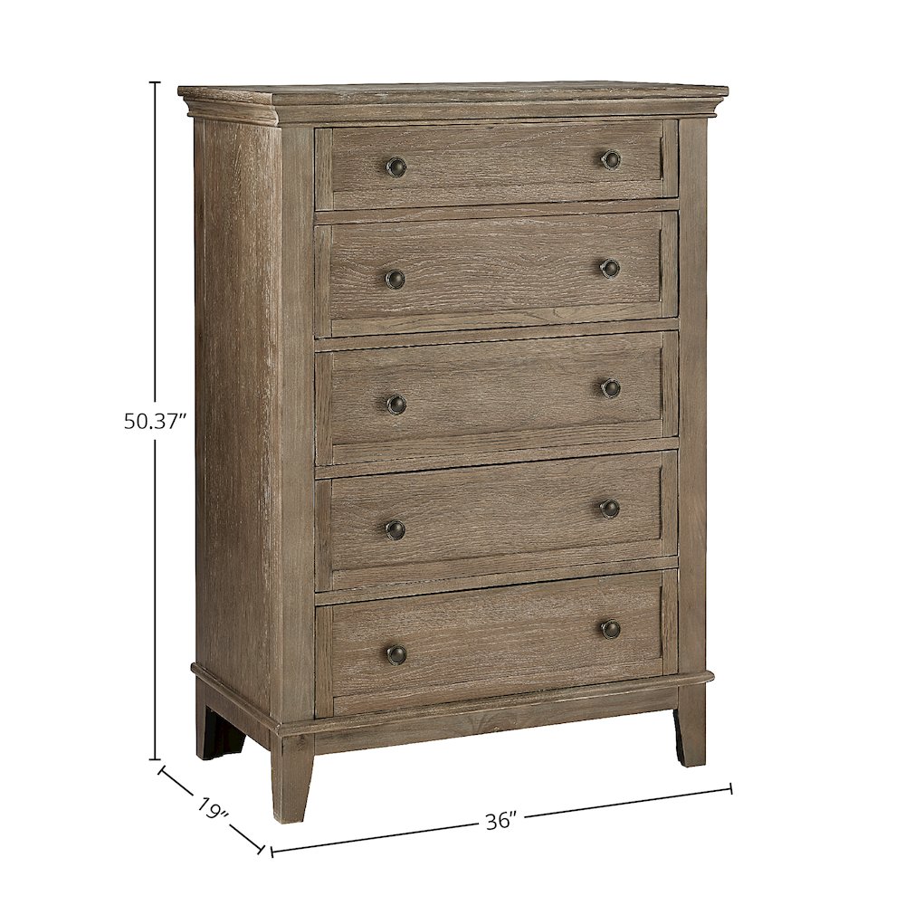 Leland 5-Drawer Chest, Sandwash. Picture 2