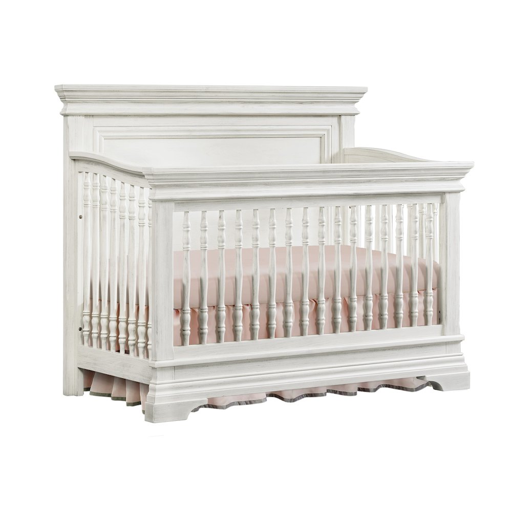 Westwood Design Olivia Traditional Wood Convertible Crib in Brushed White. Picture 1