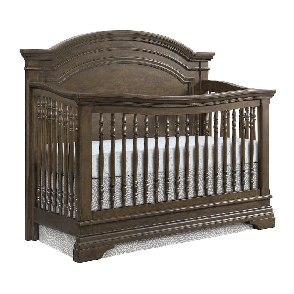 Westwood Design Olivia Traditional Wood Arch Convertible Crib in Rosewood Brown. Picture 1