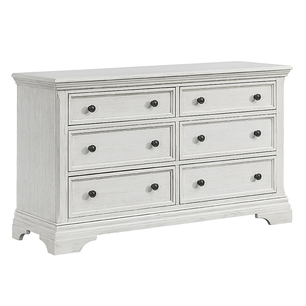 Olivia 6-Drawer Dresser, Brushed White. Picture 1