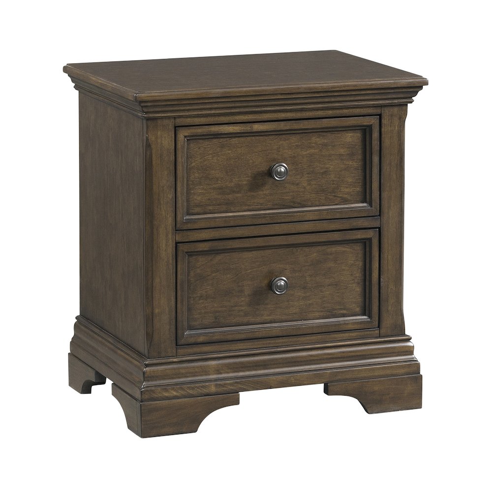 Westwood Design Olivia 2-Drawer Traditional Wood Nightstand in Rosewood Brown. Picture 1