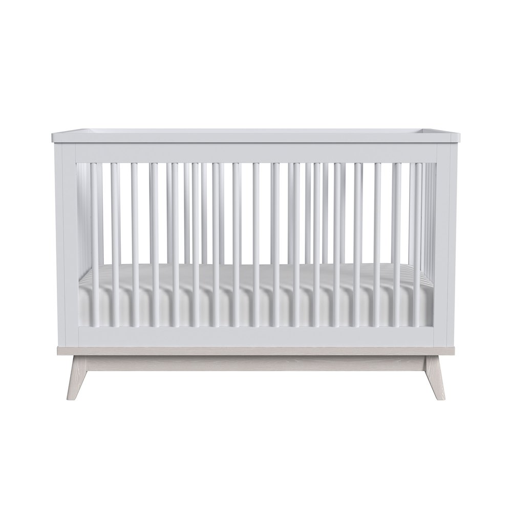 Westwood Design Rowan Modern Wood Cottage Crib in Ash Linen White Finish. Picture 2