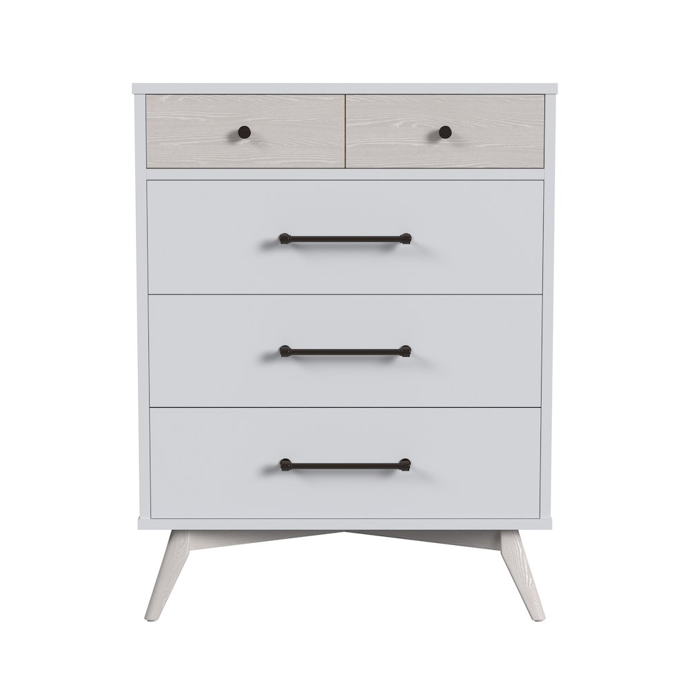Westwood Design Rowan 4-Drawer Modern Wood Chest in Ash Linen White Finish. Picture 2