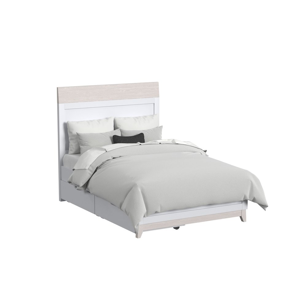 Westwood Design Rowan Modern Wood Complete Full Bed in Ash Linen White. Picture 3