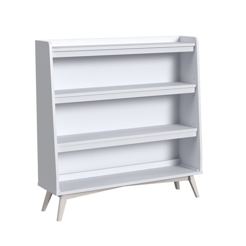 Westwood Design Rowan Modern Wood Bookcase in Ash Linen White Finish. Picture 1