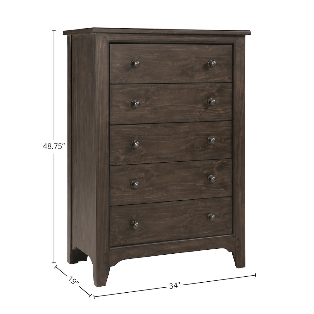 Taylor 5-Drawer Chest, River Rock. Picture 2