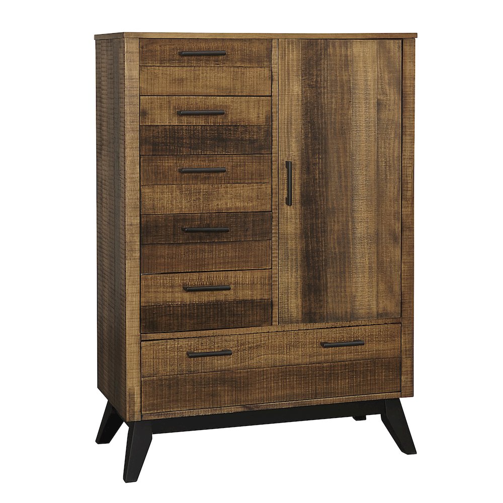 Urban Rustic Wood Chifferobe, Brushed Wheat. Picture 1