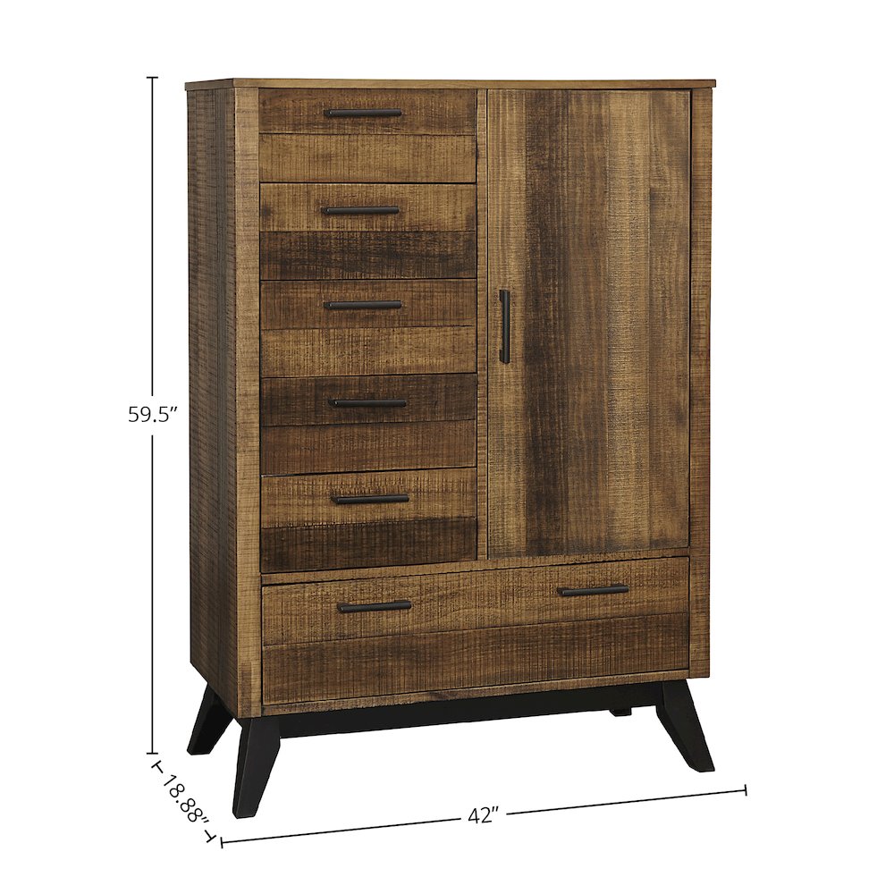 Urban Rustic Wood Chifferobe, Brushed Wheat. Picture 2