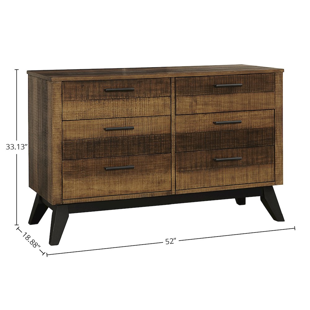 Urban Rustic 6-Drawer Dresser, Brushed Wheat. Picture 2