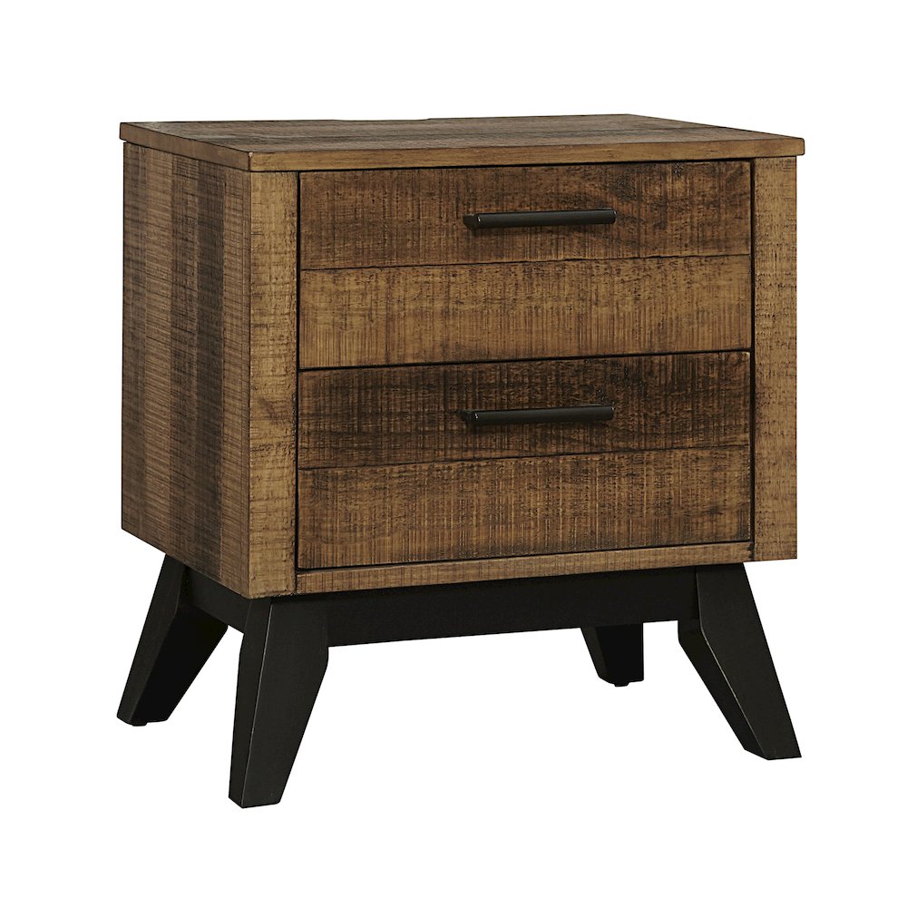 Westwood Design Urban Rustic 2-Drawer Wood Nightstand in Brushed Wheat Brown. Picture 1
