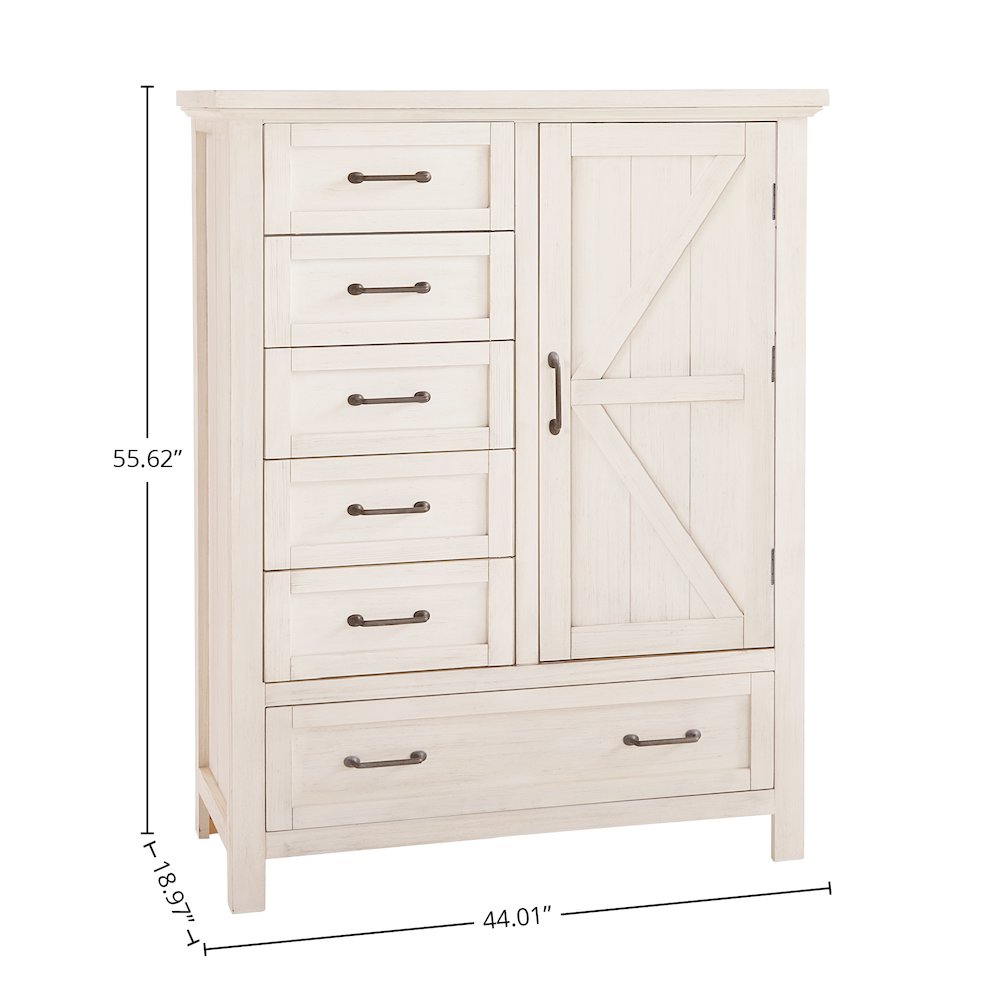 Westfield Wood Chifferobe, Brushed White. Picture 2