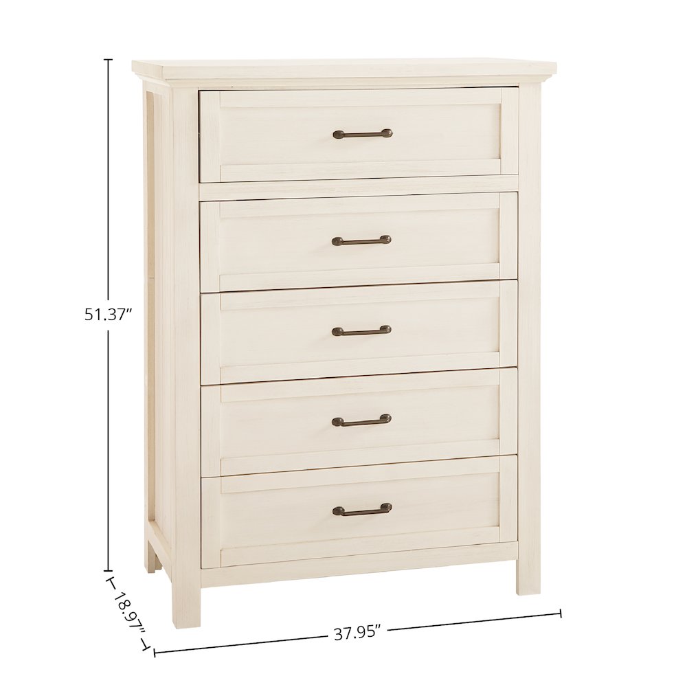 Westfield 5-Drawer Chest, Brushed White. Picture 2