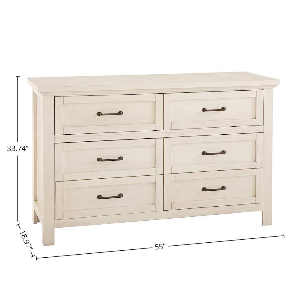 Westfield 6-Drawer Dresser, Brushed White. Picture 2