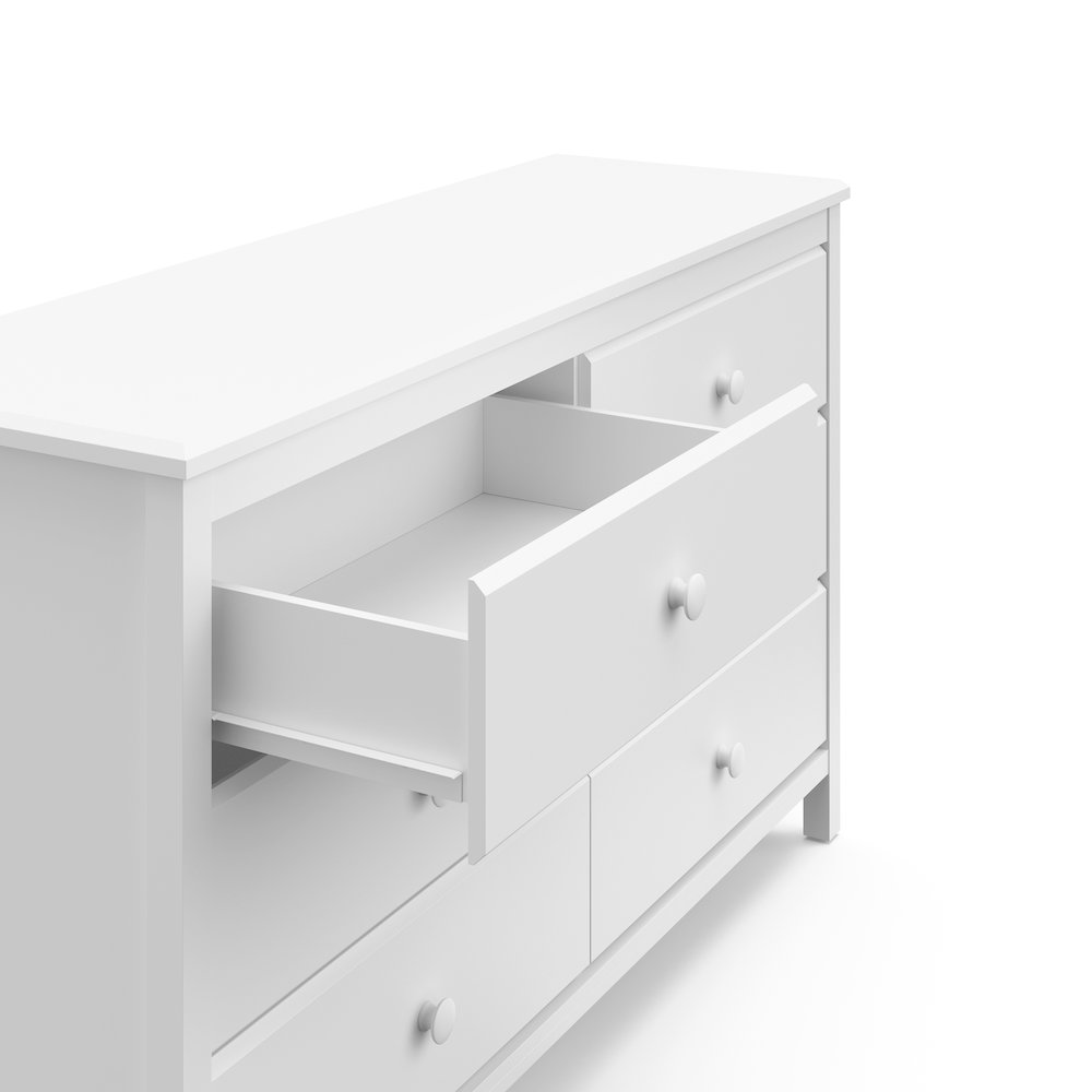 Storkcraft Alpine 6 Drawer Double Dresser (White) – GREENGUARD Gold Certified. Picture 3