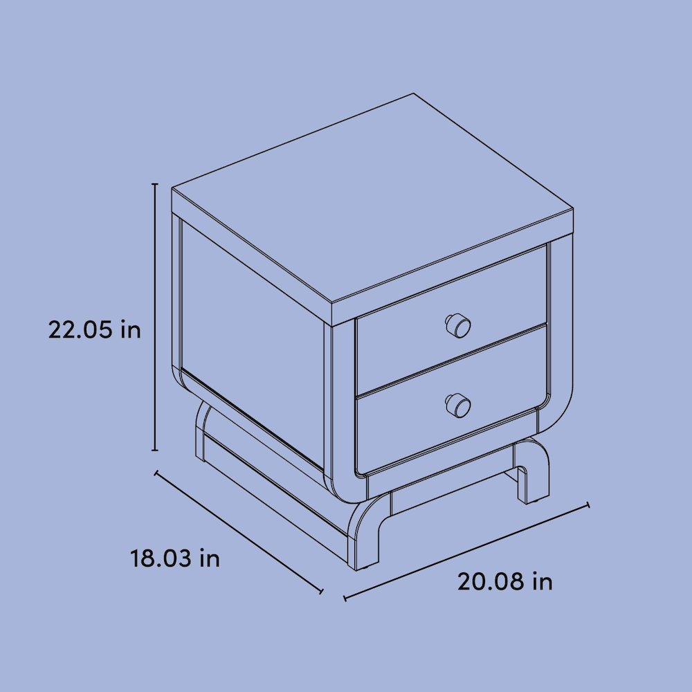 Santorini 2 Drawer Nightstand - Sage & Driftwood. Picture 7