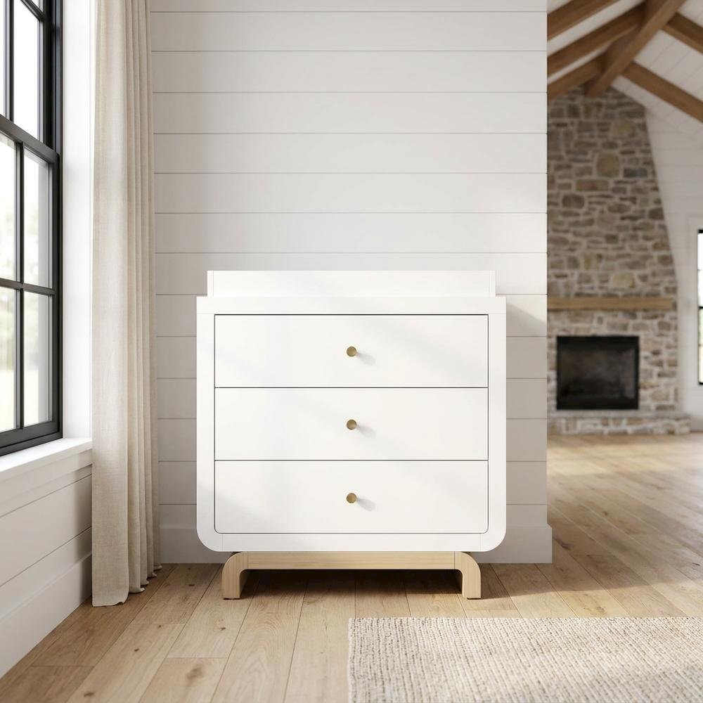 Santorini 3 Drawer Chest With Topper-White/Driftwood. Picture 3